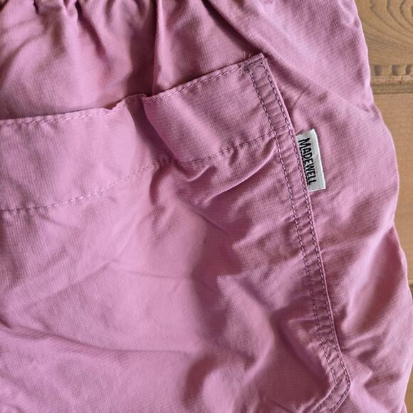 Madewell Men's Re-sourced Everywear Shorts Medium Shaded Pink Elastic Tie Waist - Picture 4 of 6